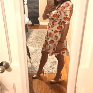 Dress floral puff sleeve